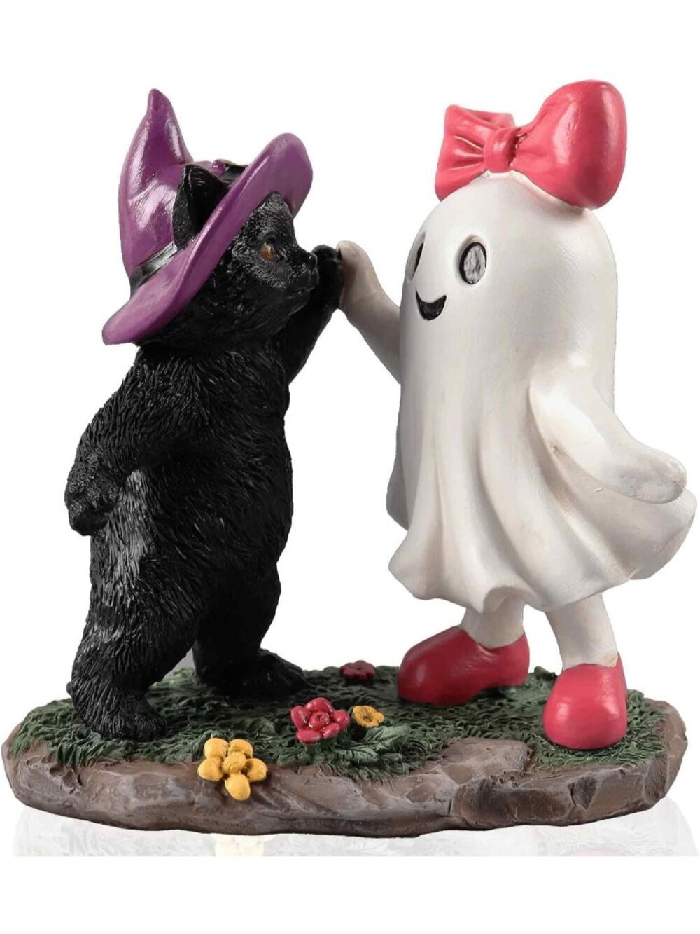 Halloween Black Cat Friend Ghost Figurine For Decorations Indoor And Friend Gift